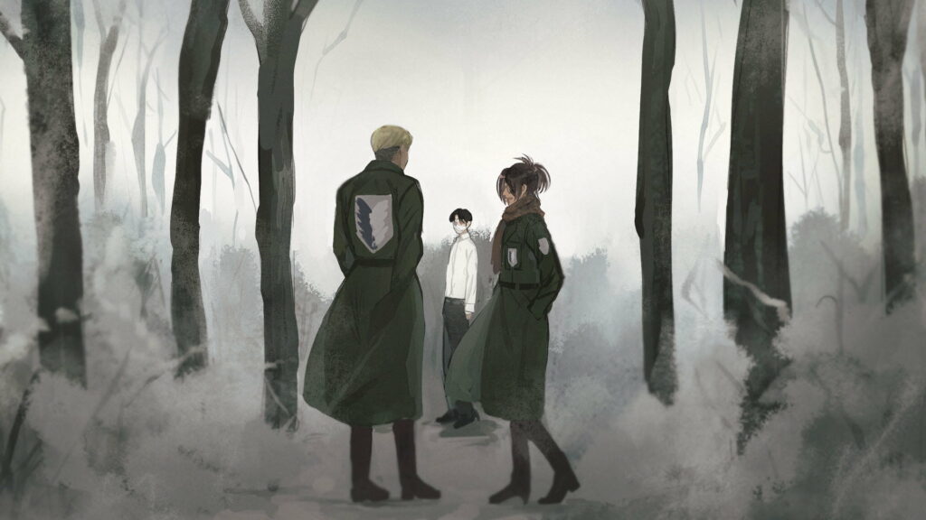 The Legendary Trio: Levi, Erwin, and Hange - Dynamic HD Wallpaper
