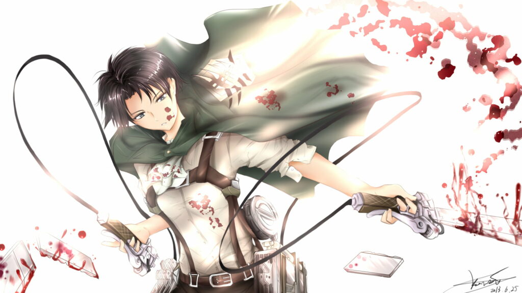 Unleashing Levi's Power: A Stunning HD Wallpaper from Attack on Titan