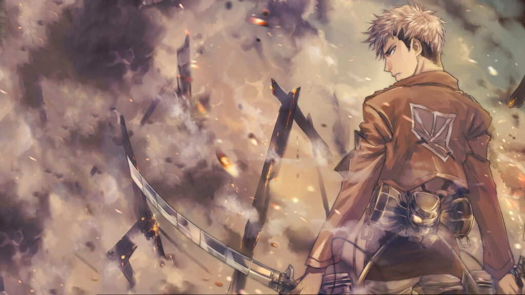 Levi Ackerman's Stealthy Assault: An Epic Attack On Titan Scene Captured in High Definition Wallpaper