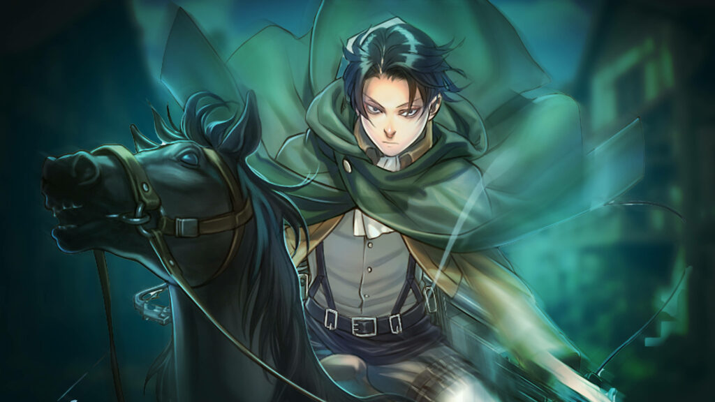 Levi Ackerman: The Indomitable Commander in a 4k Cavalry Charge Wallpaper