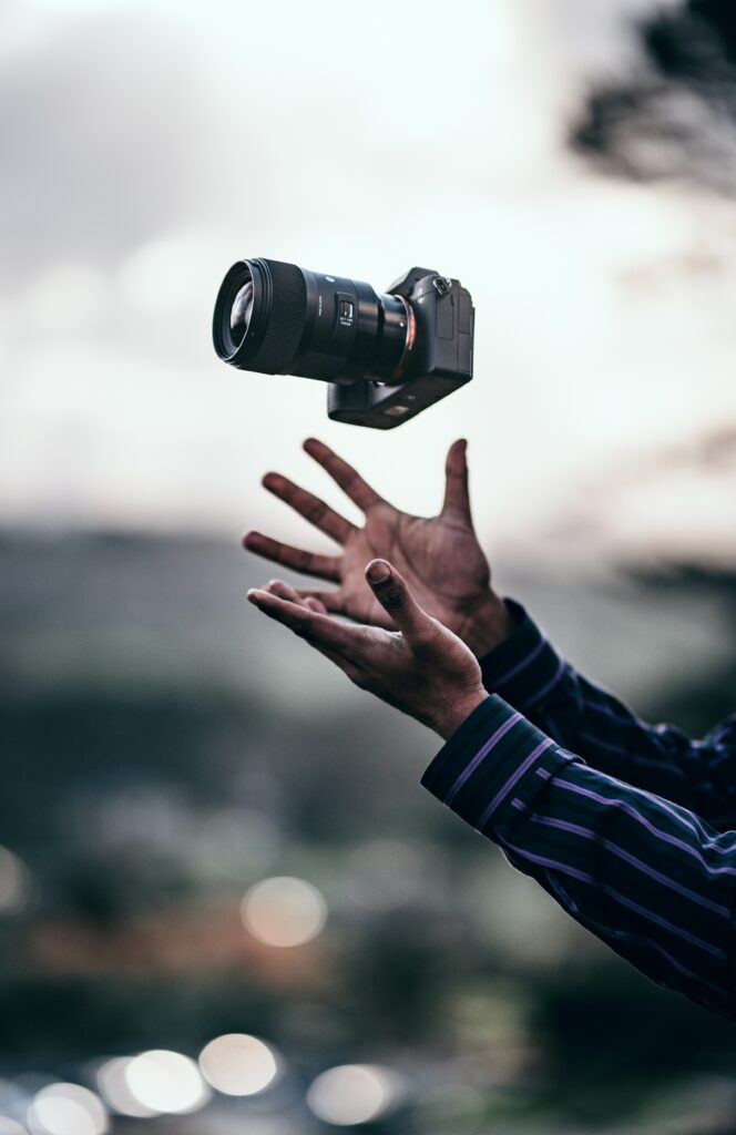 Stunning Levitation Wallpaper: Camera in Motion Against Nature