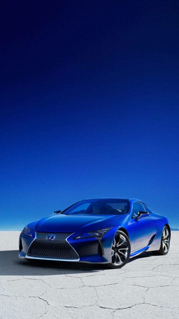 Striking Lexus LC 500h Wallpaper: Structural Blue Sky & Minimalist Ground