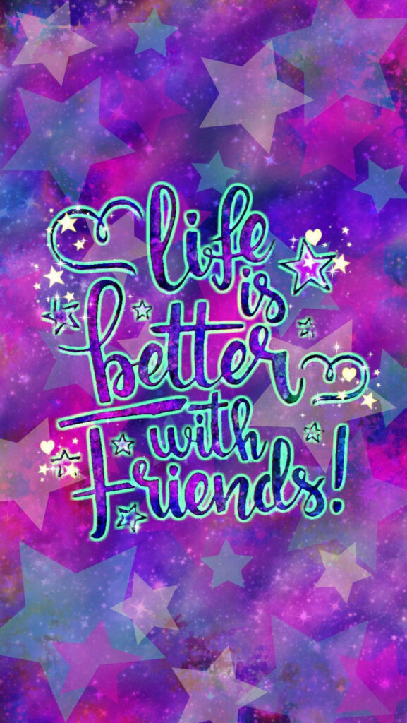 Forever United Under the Starry Friendship Sky - Adorable Purple Starry Background with Beloved Best Friend Quote Wallpaper