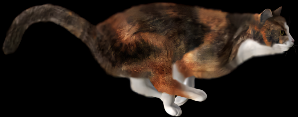 Lifelike Calico Cat Wallpaper on Sleek Black Background