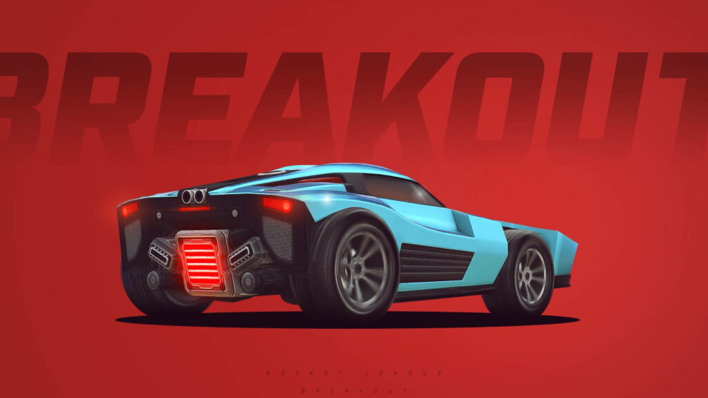 Rocket League's Breakout Soars in Striking Red and Blue Harmony Wallpaper