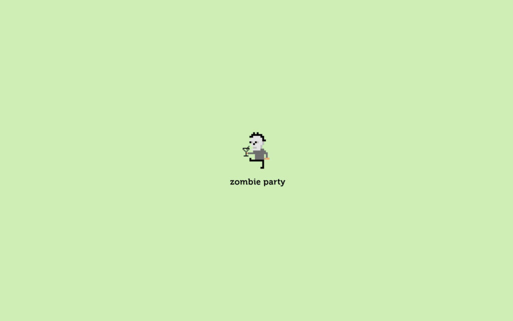Light Green Minimalistic Zombie Party Wallpaper Background