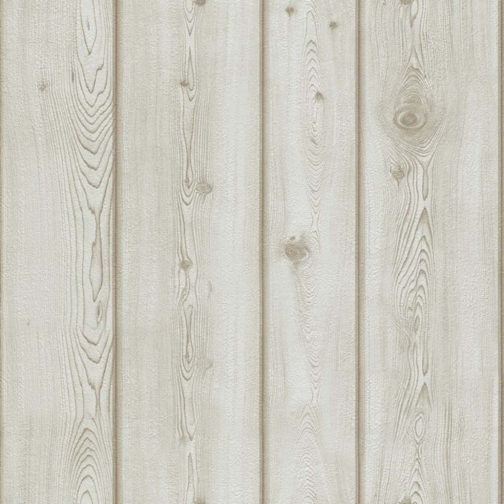 Light-toned wood panel wallpaper with realistic vertical planks natural grain rustic modern wall