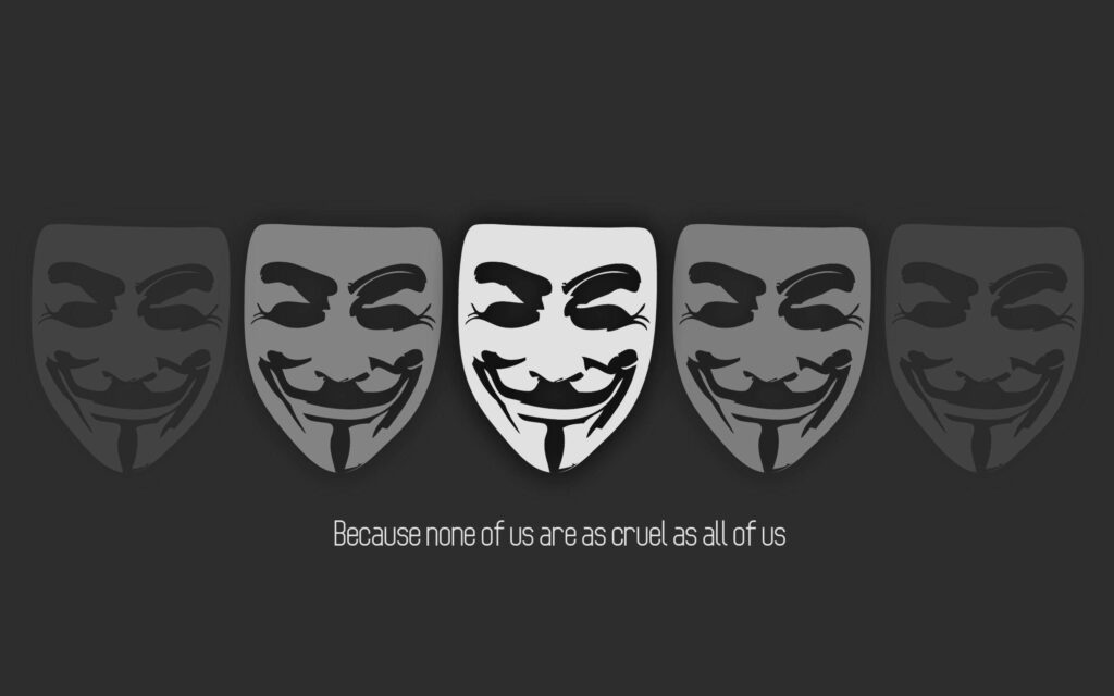 Light-hearted humor meets iconic anonymity: A comical twist on the Guy Fawkes masks meme Wallpaper