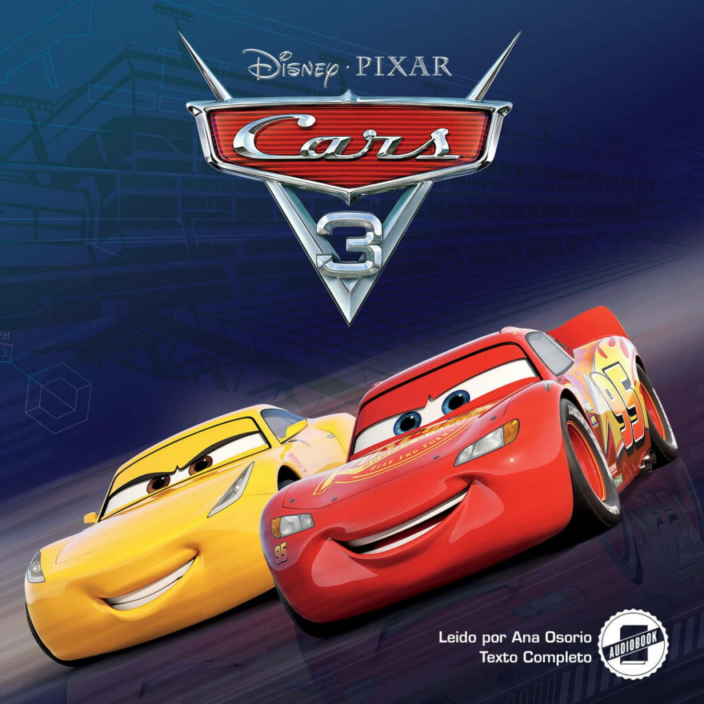 Lightning McQueen and Cruz Ramirez racing side by side vibrant colors dynamic Cars 3 wallpaper background