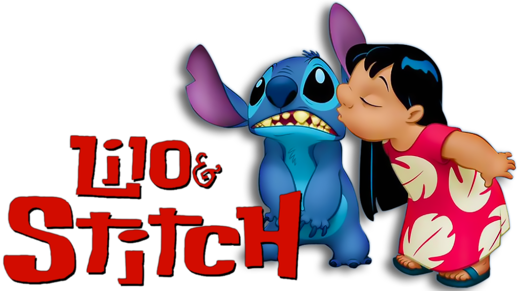 Colorful Lilo & Stitch Wallpaper: Aplayful Kiss Capturing Friendship