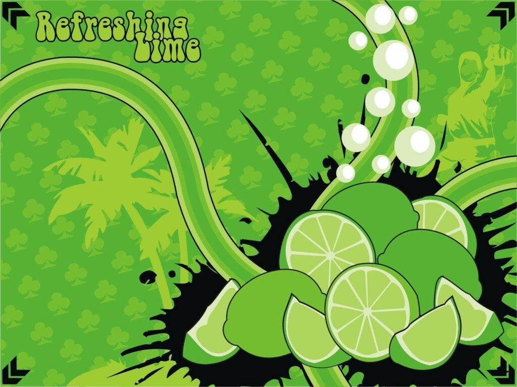 Vibrant Lime Wallpaper: Fresh, Energetic Design with Sliced Limes