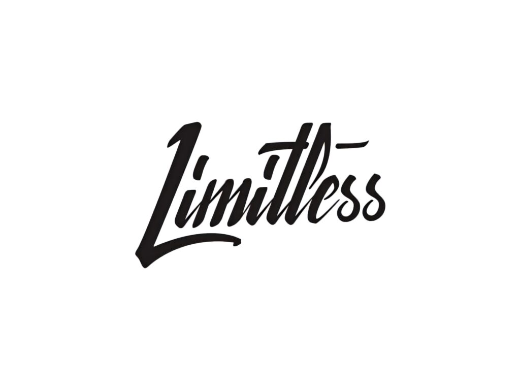 Limitless Wallpaper: Bold Typography on Clean White Background