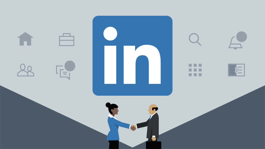 LinkedIn Logo Wallpaper: Gray Background for Networking & Growth