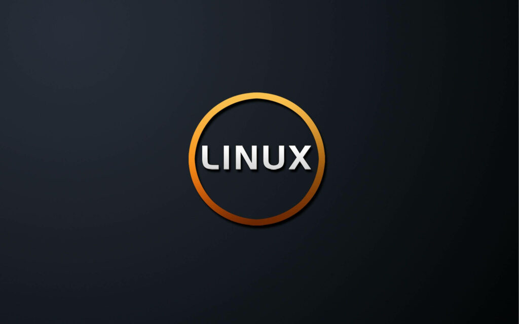 Linux Emblem: Sleek High-Definition Wallpaper featuring the Recognizable Official Symbol Against a Dark Background