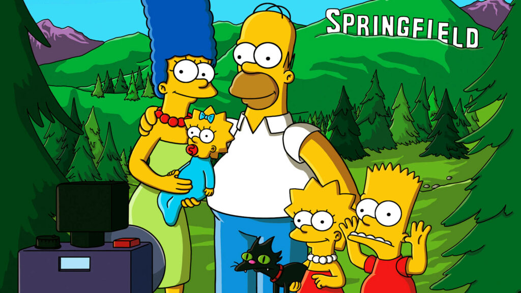Lisa Simpson Family Wallpaper: Springfield's Scenic Green Landscape