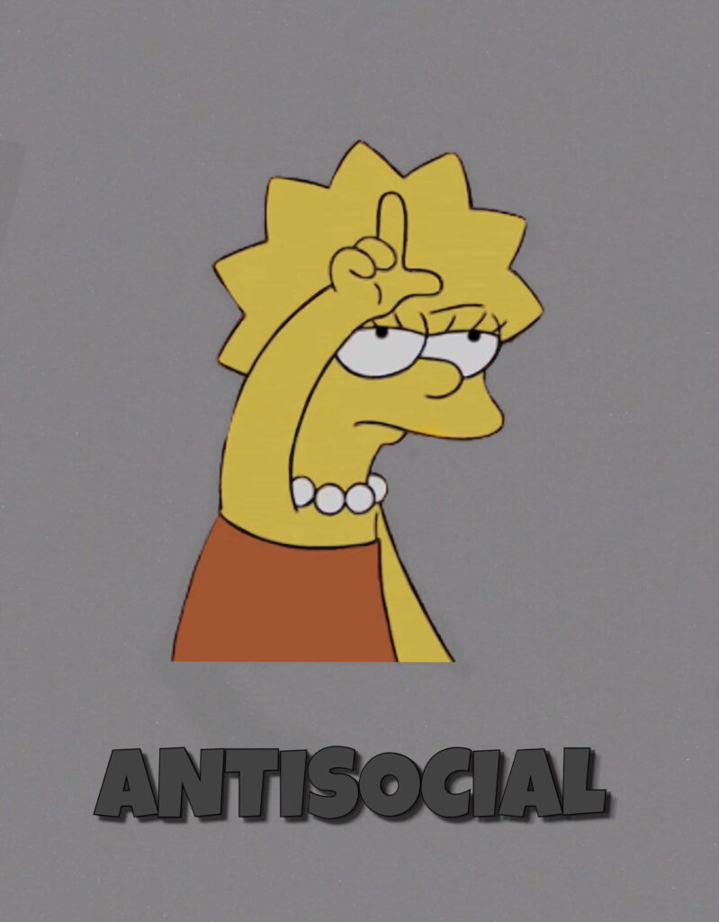 Minimalist Lisa Simpson Wallpaper: Antisocial Expression & Unique Mood