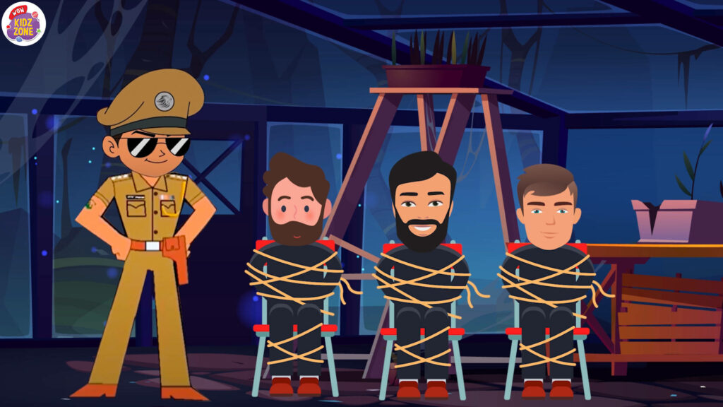 Little Singham, the Protector, Captures Three Troublemakers! Wallpaper