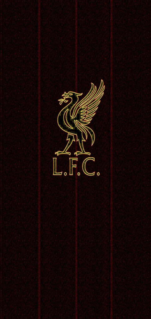 Liverpool F.C. Logo Wallpaper on Dark Striped Background
