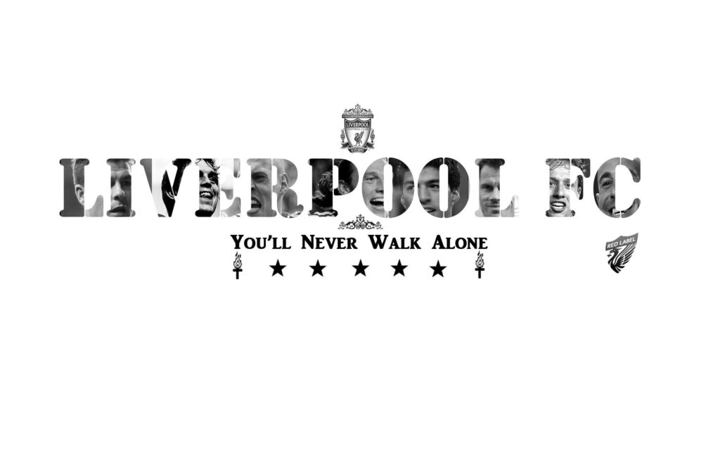 Liverpool FC QHD wallpaper with player montages Hillsborough torches and Youll Never Walk Alone text