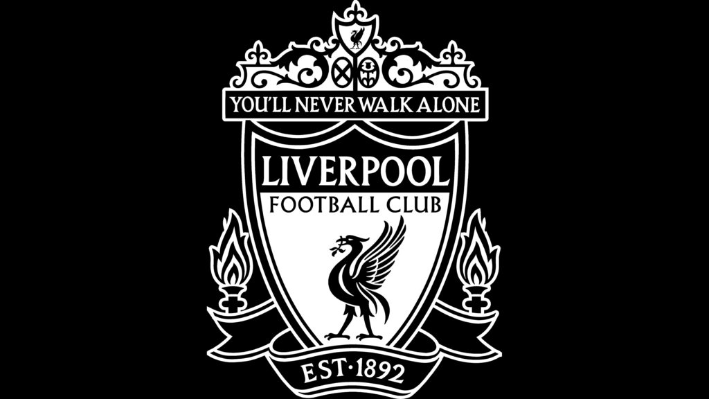 Stylish Liverpool FC Logo Wallpaper in Black & White Design