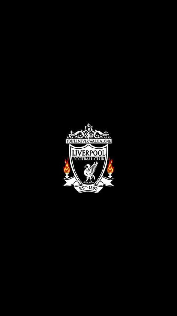 Liverpool FC Logo Wallpaper: Sleek Black Background & Vibrant Design