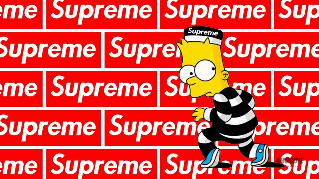 Bart Simpson Behind Bars: A Supreme Laptop Wallpaper