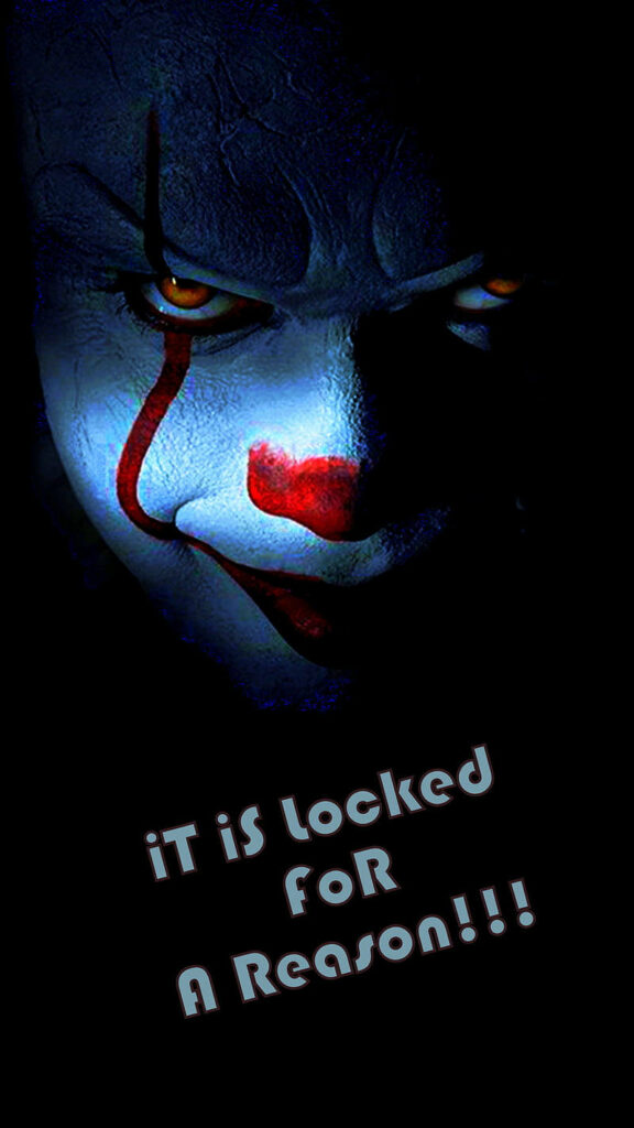 Locked in the Gaze of Pennywise: A Haunting Horror Phone Background Wallpaper