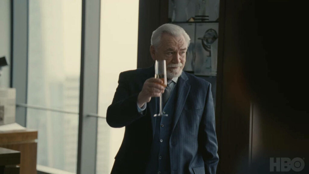 Logan Roy's Toast: Powerful Succession Moment Wallpaper Background