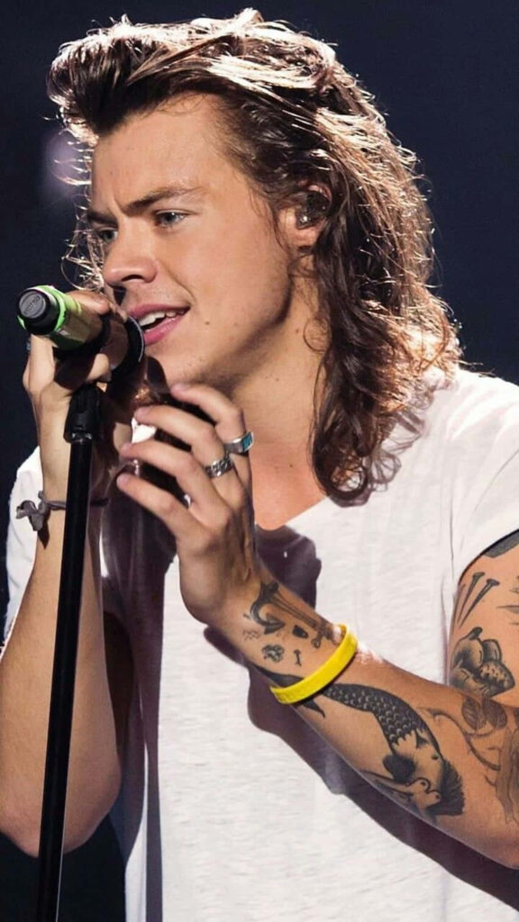 Harry Styles, the Mesmerizing Music Icon, Strikes a Pose with Luxurious Locks! Wallpaper