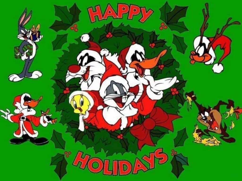 Looney Tunes Holiday Wallpaper: Joyful Christmas Scene Decor