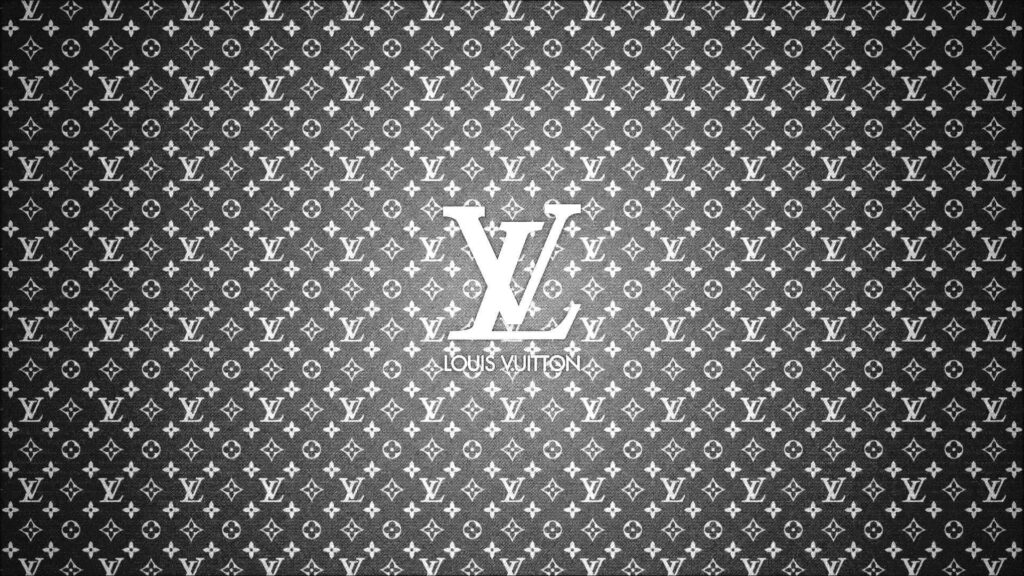 Louis Vuitton Logo Wallpaper: Sleek Dark Background Design