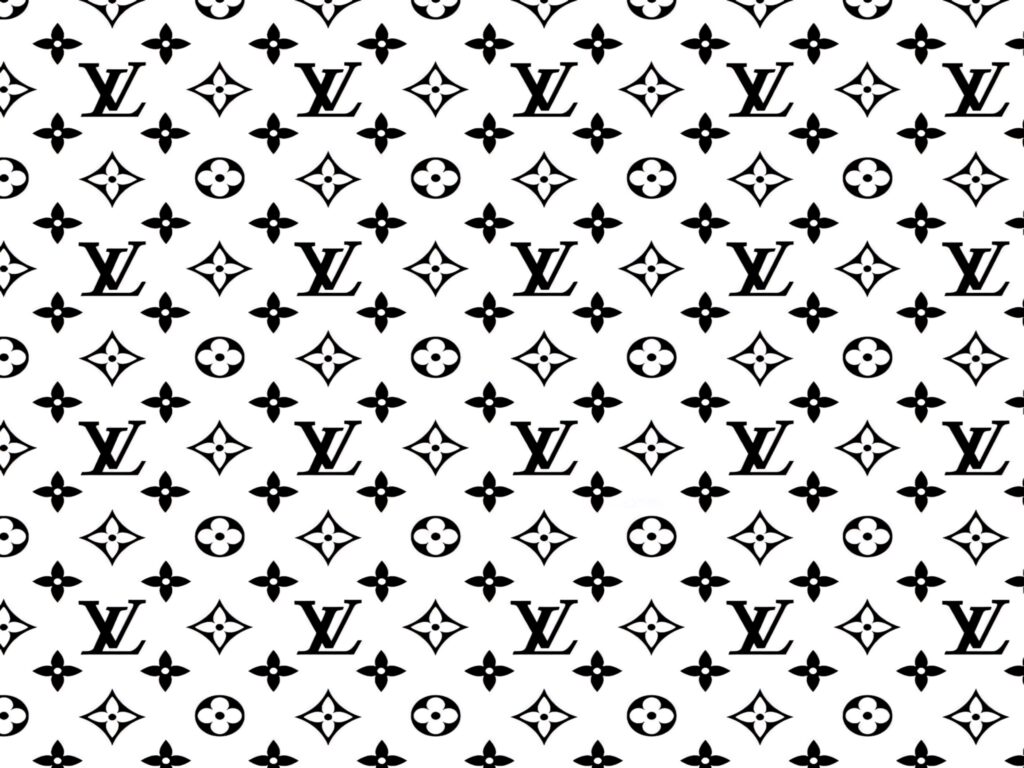 Louis Vuitton black and white monogram wallpaper elegant luxury designer pattern background