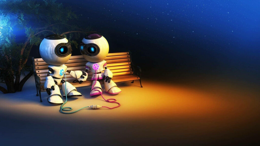 Love in the Time of Malfunction: A Sick Couple Robot's Heartwarming Wallpaper