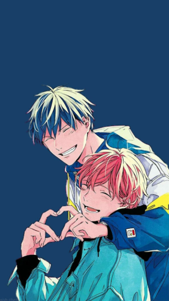Melodic Love: Mafuyu and Uenoyama's Heartfelt Connection in Azure Bliss Wallpaper