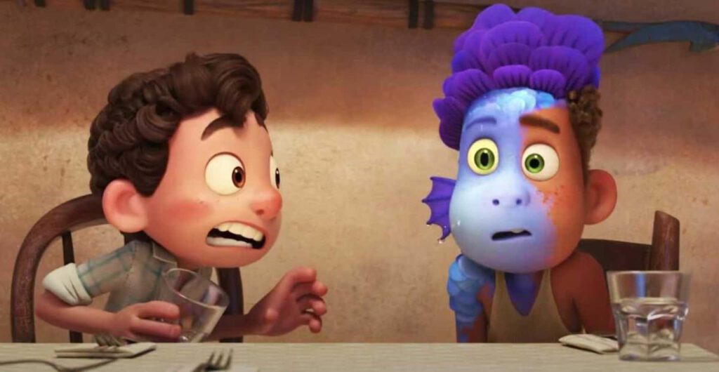 “Luca and Alberto: Expressive Moment - Cozy Animated Scene Wallpaper”