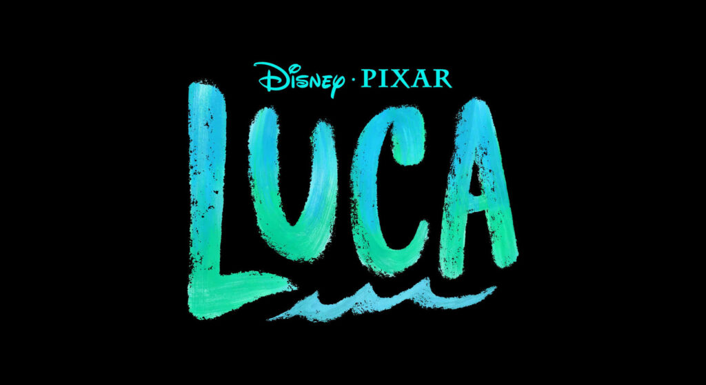 Vibrant Luca Wallpaper: Colorful Pixar Logo on Black Background