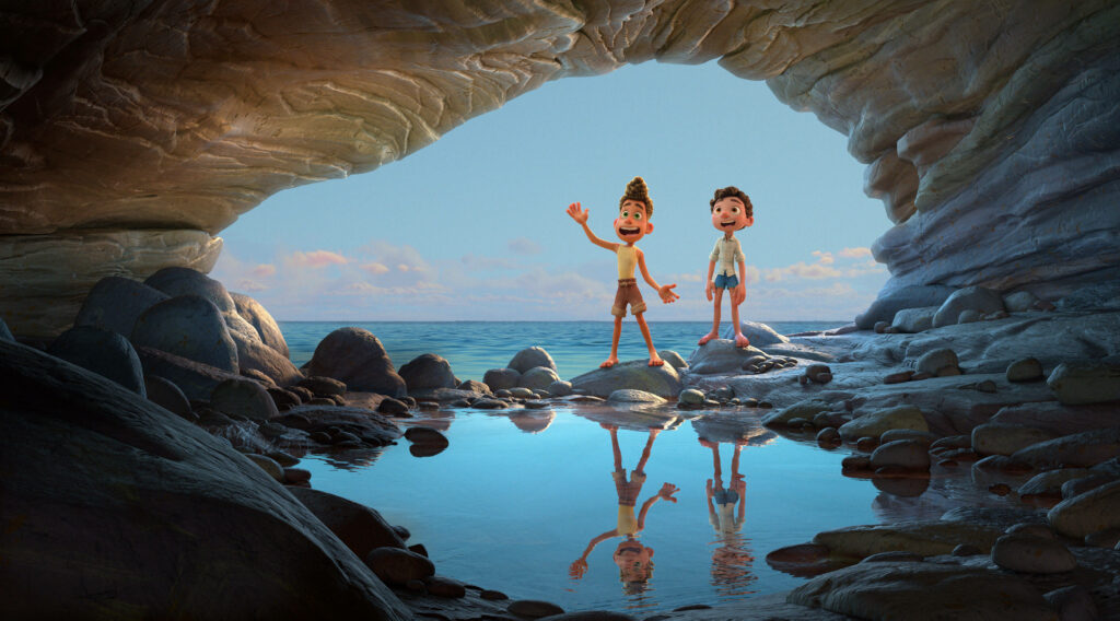 Scenic Wallpaper: Luca & Alberto Reflected in Serene Ocean Cave