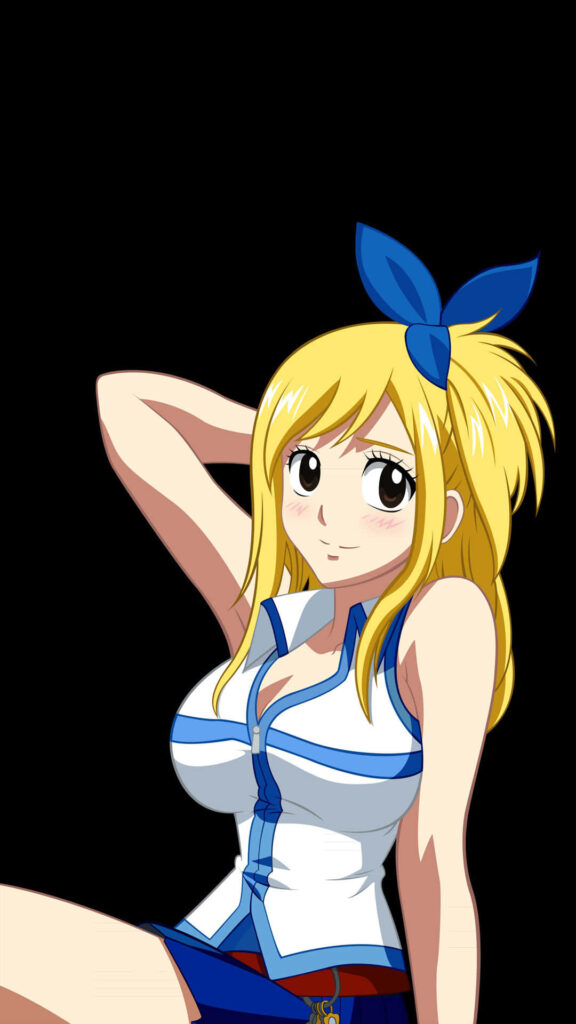 Lucy Heartfilia Wallpaper: Shy Smile iPhone Background Design