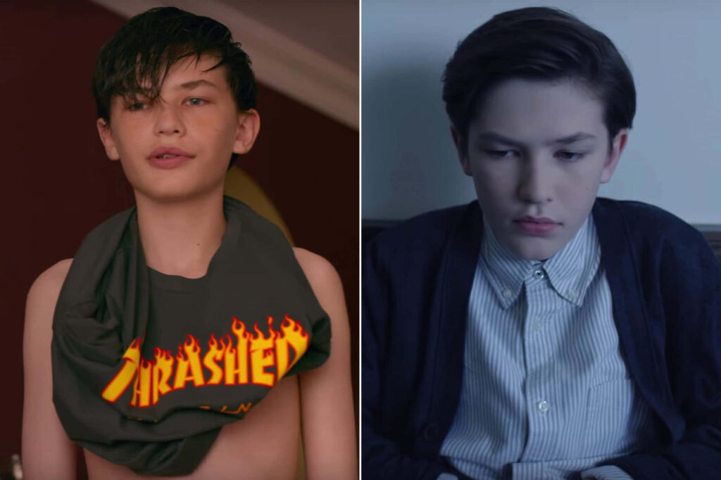 Split image of Luke Prael as Aiden in Eighth Grade and Jacob in Boarding School 2018 roles Wallpaper