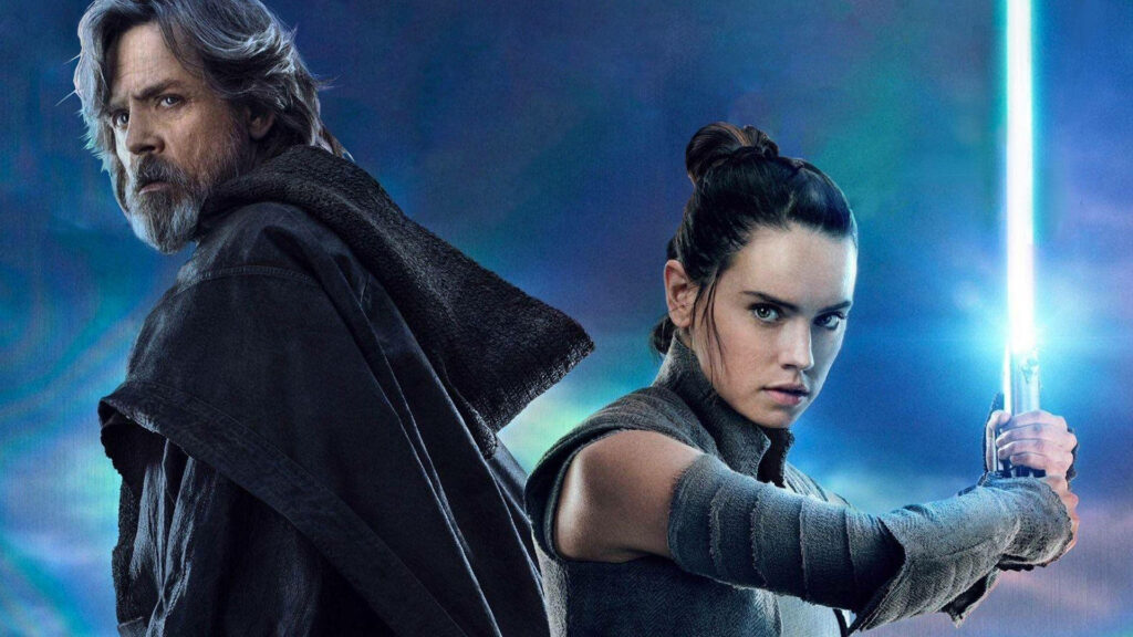 Dynamic *Star Wars: The Last Jedi* Wallpaper: Luke & Rey in Action