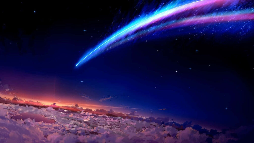 Stunning Your Name Wallpaper: Luminous Comet Over Starry Sky