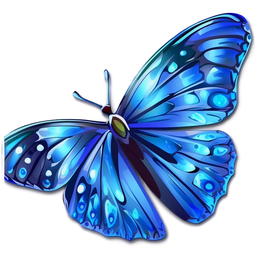 Luminous Blue Butterfly Abstract Art - Vibrant Wallpaper Background