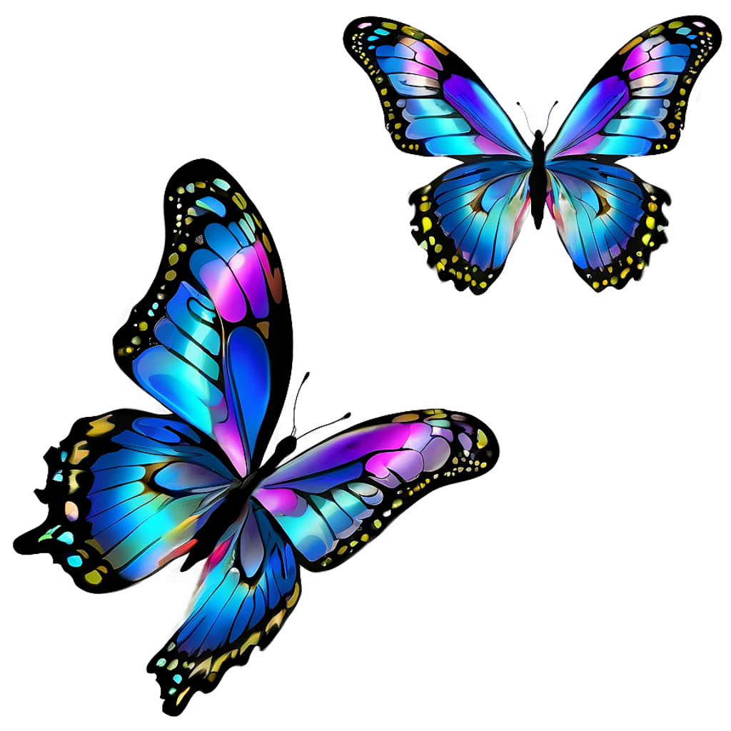 Luminous Butterfly Wallpaper: Vibrant Blue, Pink & Purple Background