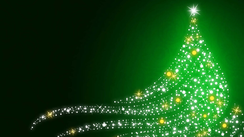 Luminous Christmas Tree Wallpaper: Joyful Holiday Desktop Background
