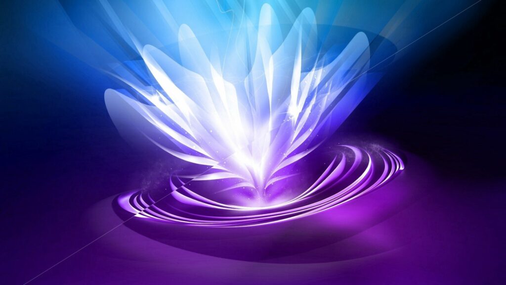 Luminous Flower Wallpaper: Abstract Blue & Purple Background Art