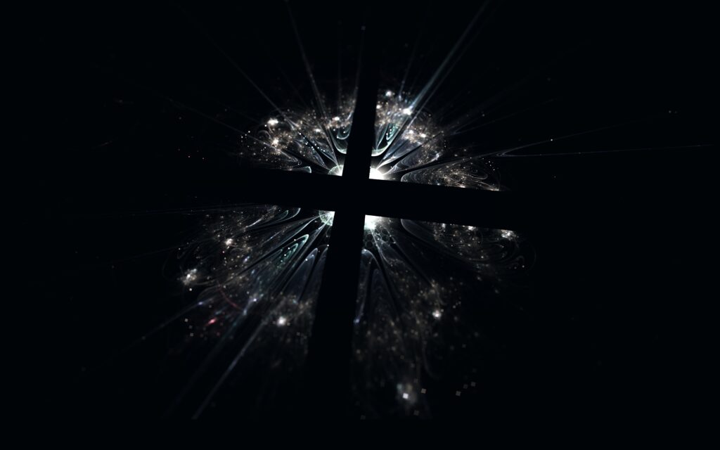 Mesmerizing Dark Fractal Wallpaper with Luminous Converging Lines