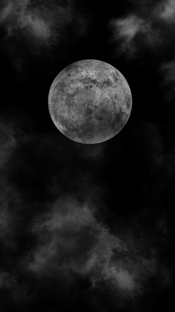Luminous Full Moon iPhone 6 Plus Wallpaper with Moody Clouds