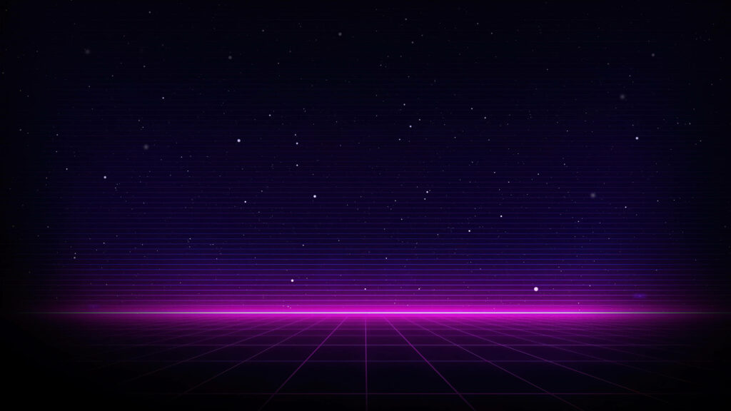 Luminous Geometry: Neon Purple Radiance Illuminates the Horizon and Surroundings Wallpaper