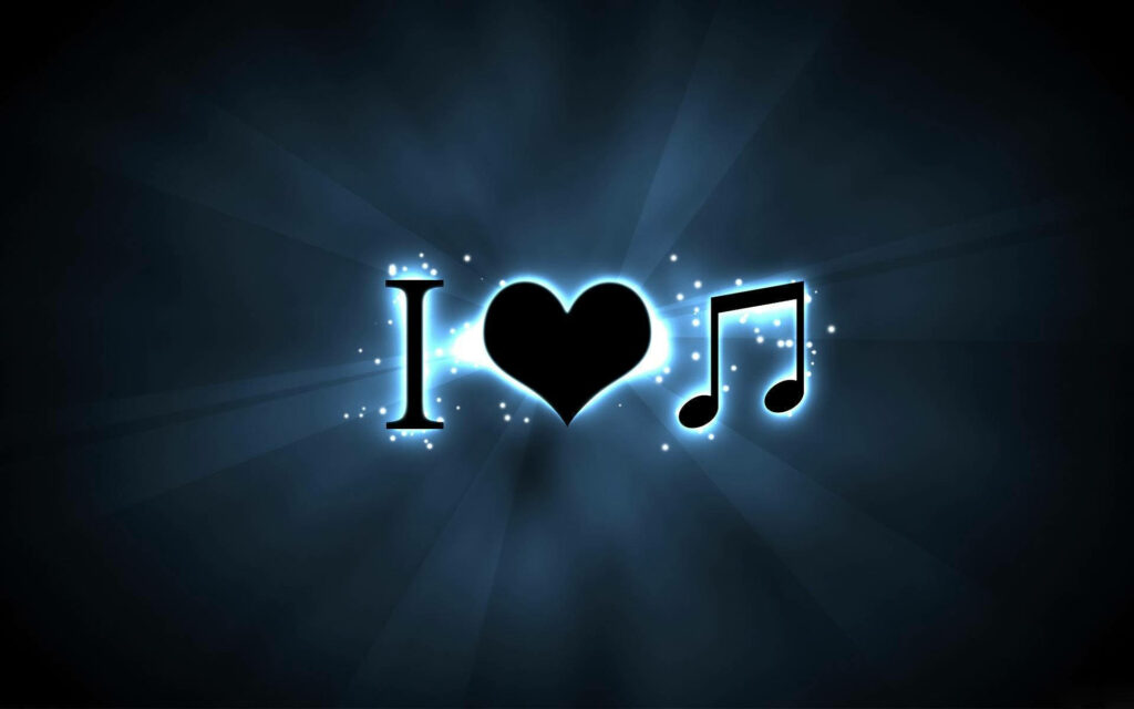 I ♥ ♪ Music Wallpaper: Sleek Design with Luminous Effects