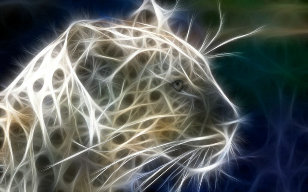 Luminous Leopard Wallpaper: Abstract Art in 1680x1050 Resolution